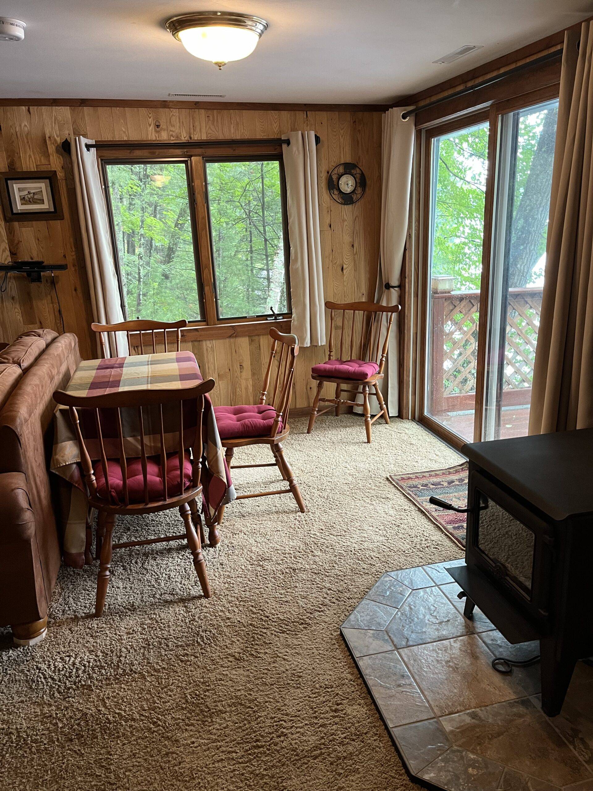 Lake Cabin Rental Dining Area